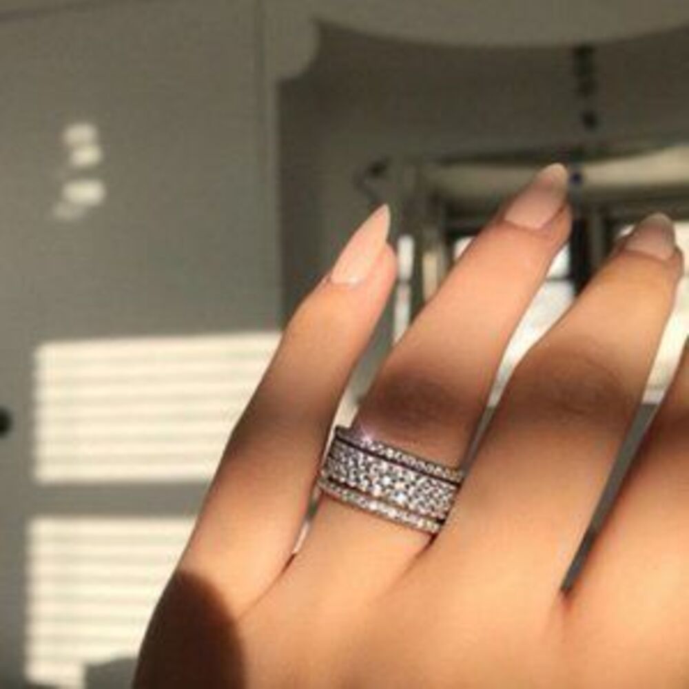 NEW Sterling Silver Diamond Multi Eternity Ring A
